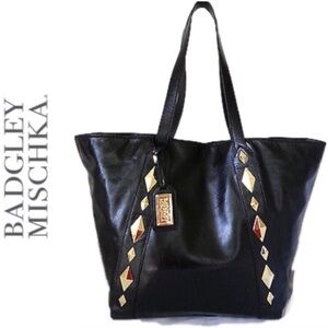 Badgley Mischka Terri Shine Leather Bag